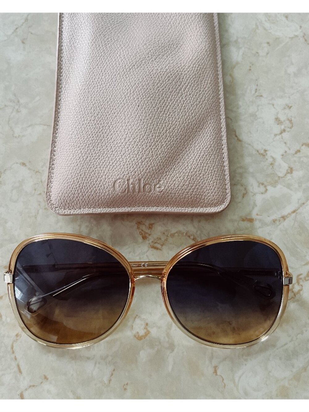 Chloe 030s 70s Oversized Butterfly Gradient Lens Sunglasses